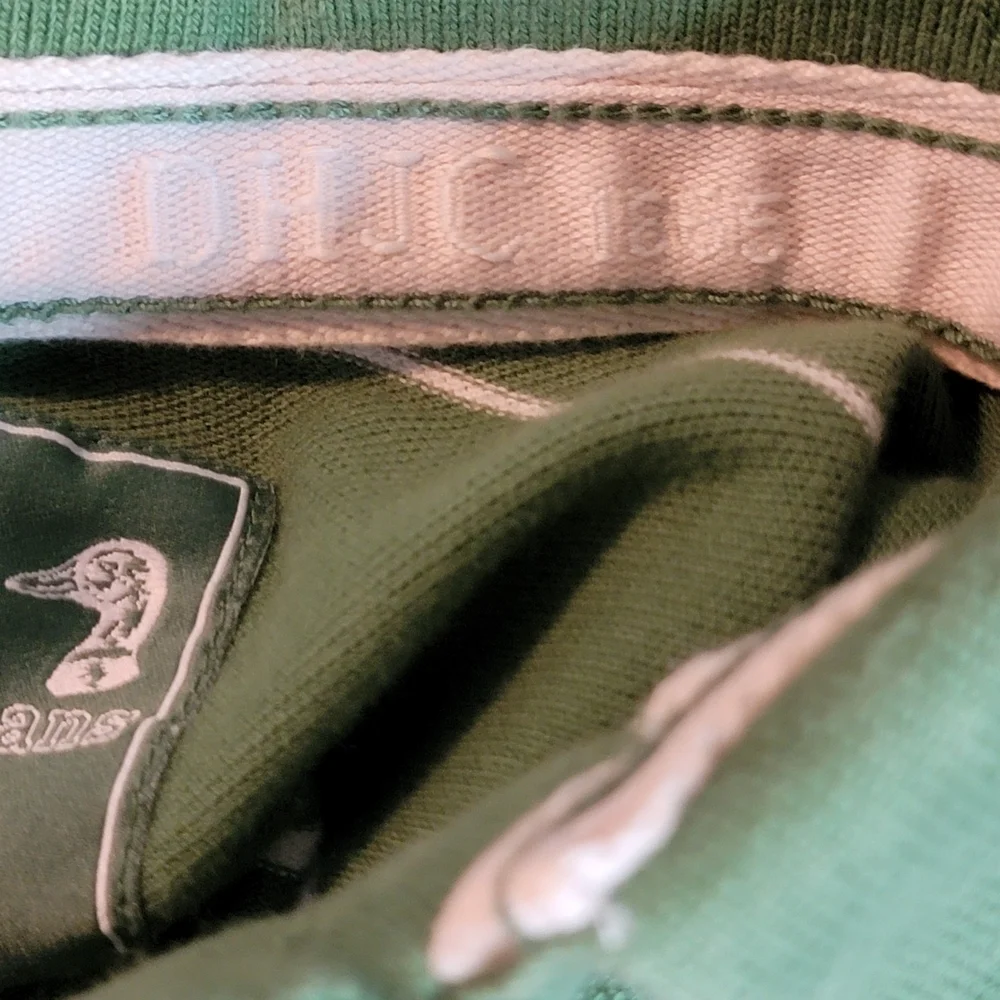 Vintage Duck Head Green Polo with White Stripes